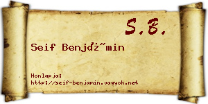 Seif Benjámin névjegykártya